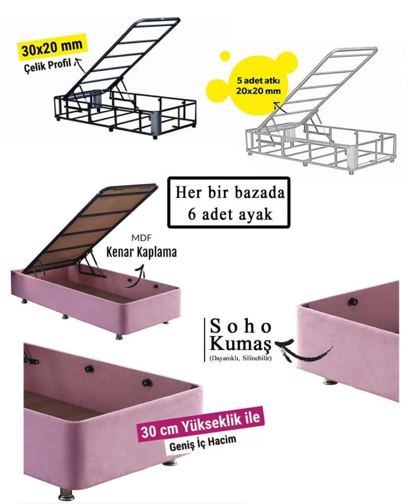 Base de lit unique Pinky Single - 100x200