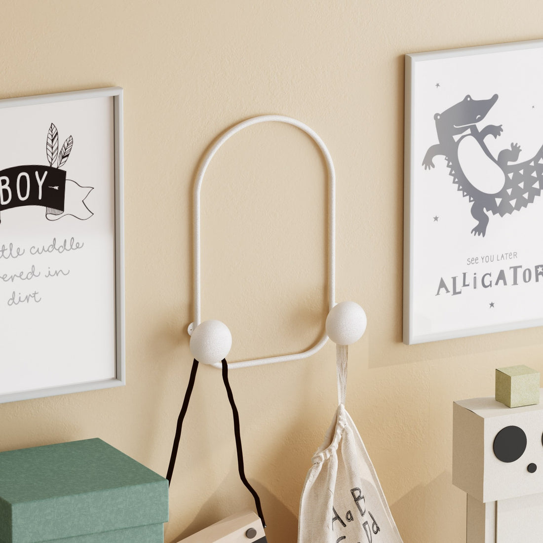 Crochet mural en métal Frog-B