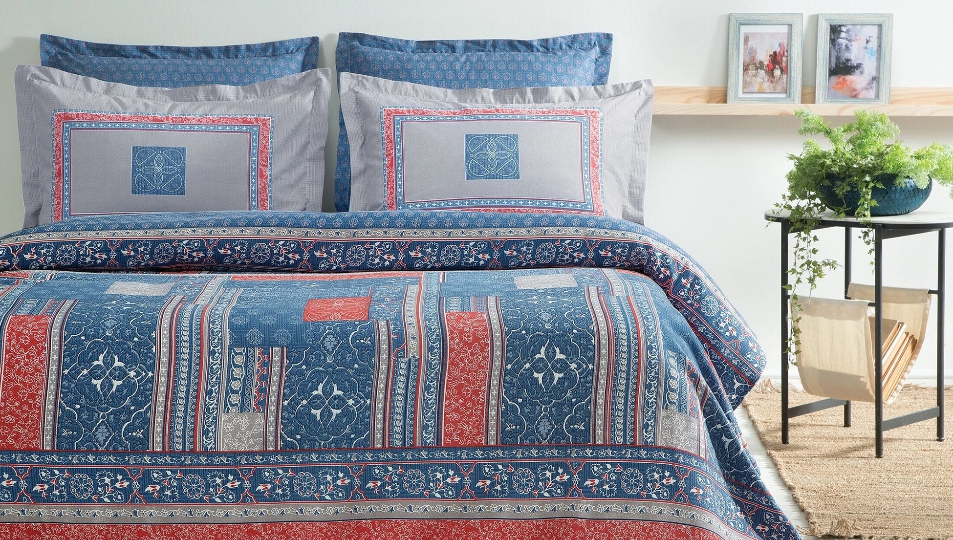 Areca Ensemble Couvre Lit Indigo