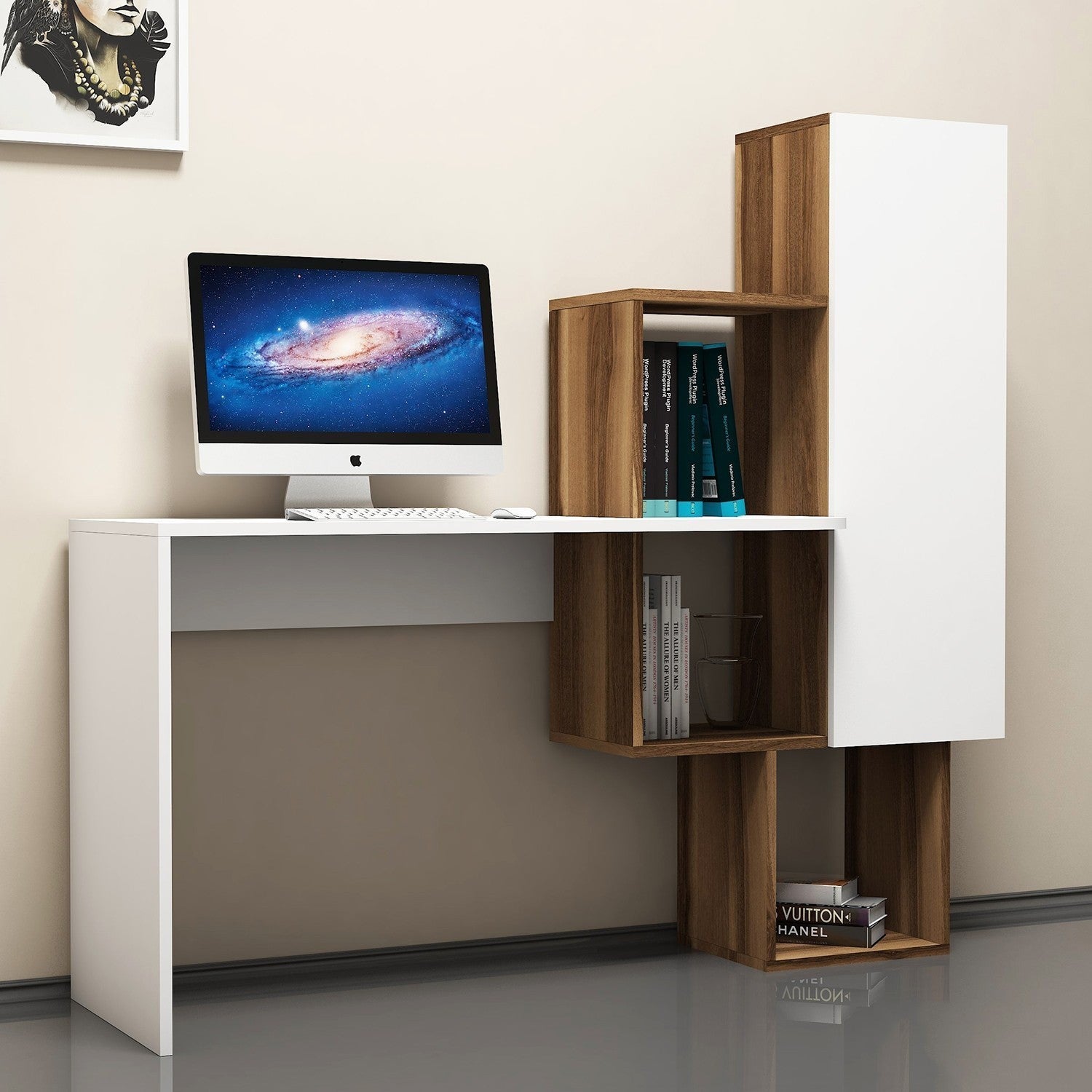Bureau d'étude Açelya - Walnut, White