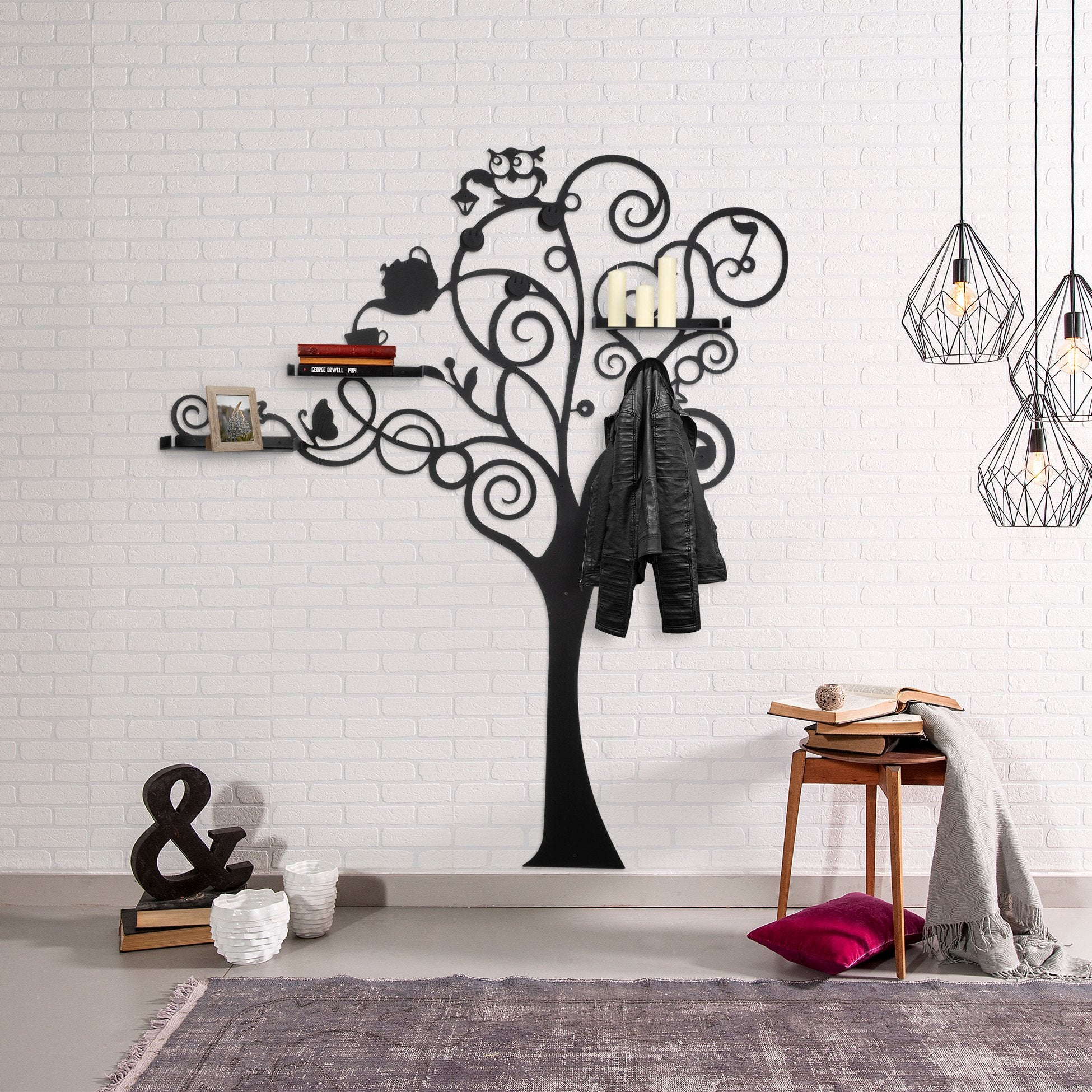 Crochet mural en métal Ağaç WSH-024