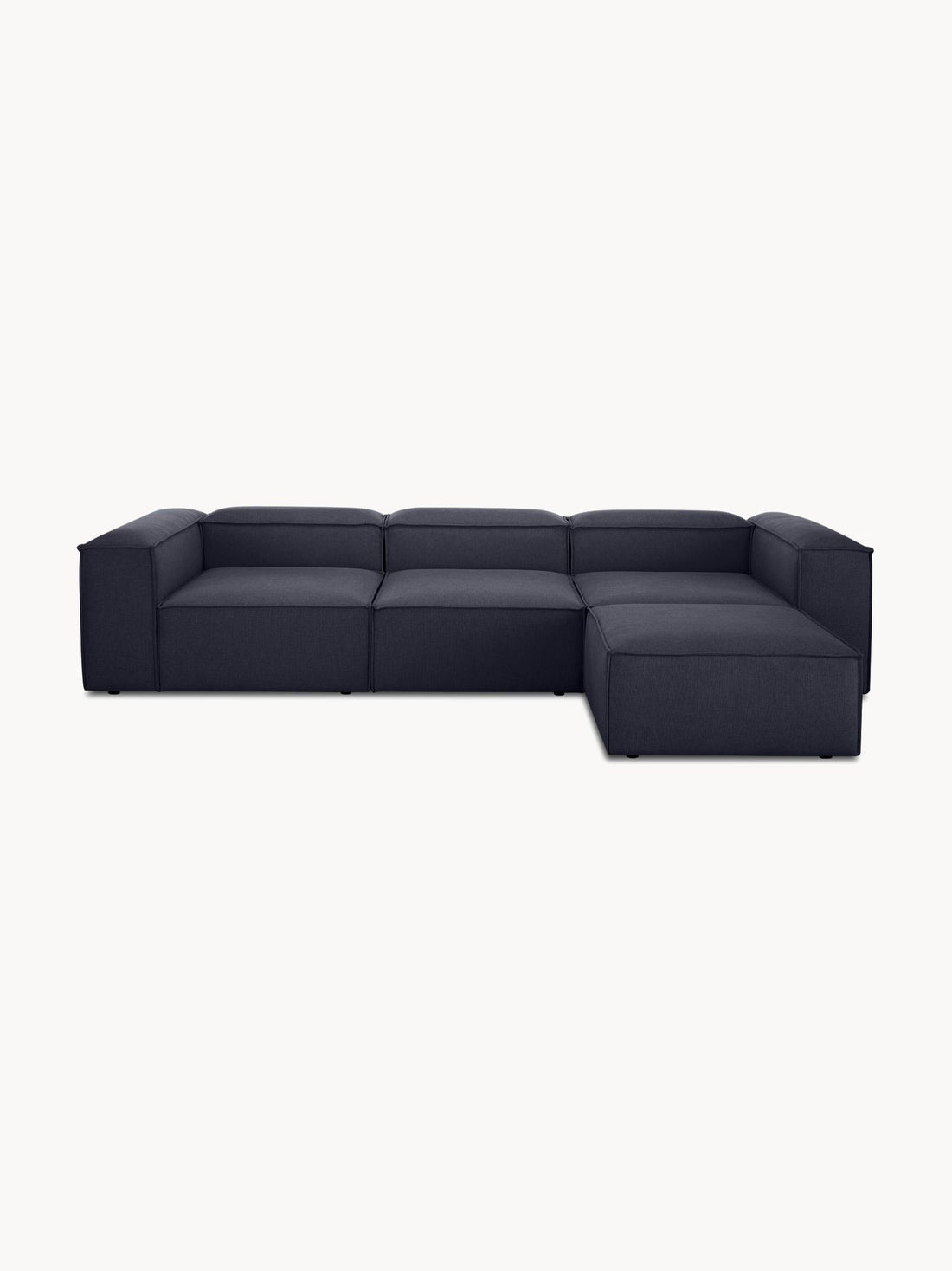 Canapé modulable 4 places en Lin avec pouf Frid