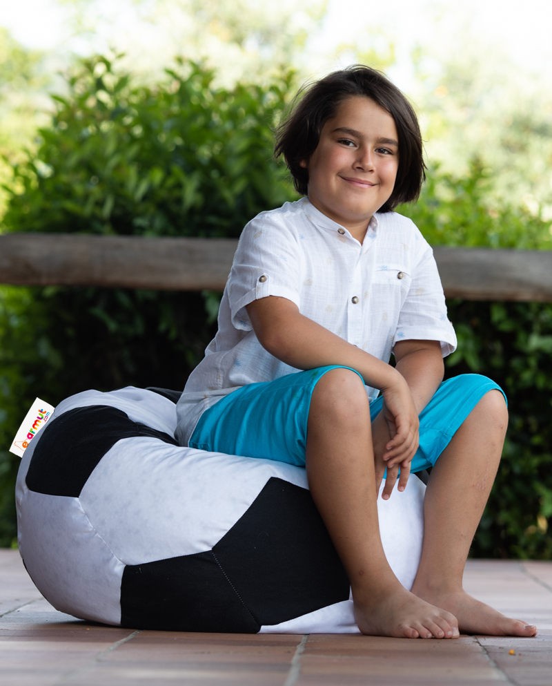 Pouf de jardin Football Kids Pouf - Black, White