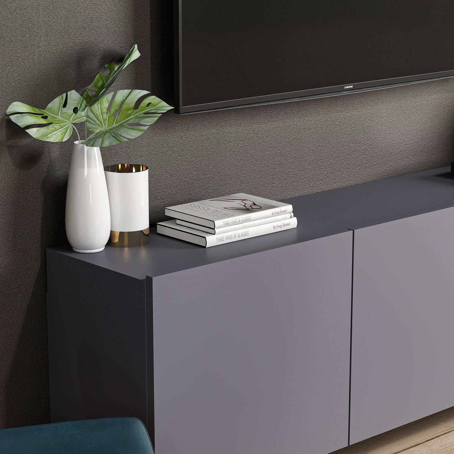 Meuble TV White - Anthracite