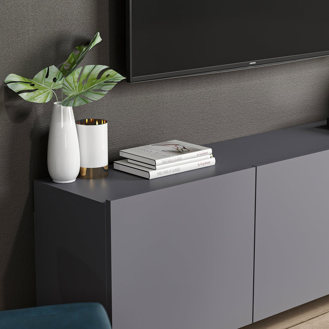 Meuble TV White - Anthracite