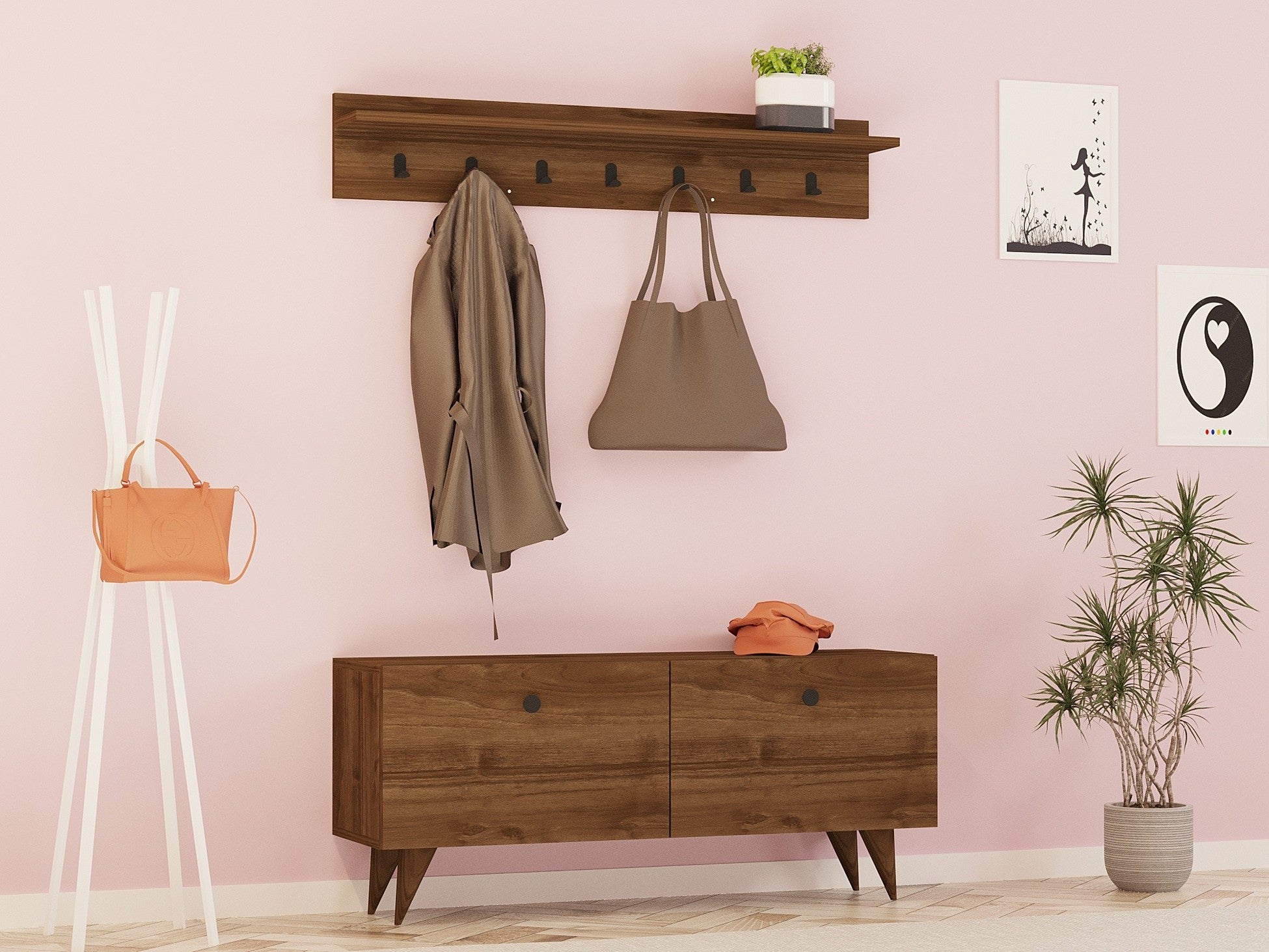 Support d'entrée Rupa - Walnut