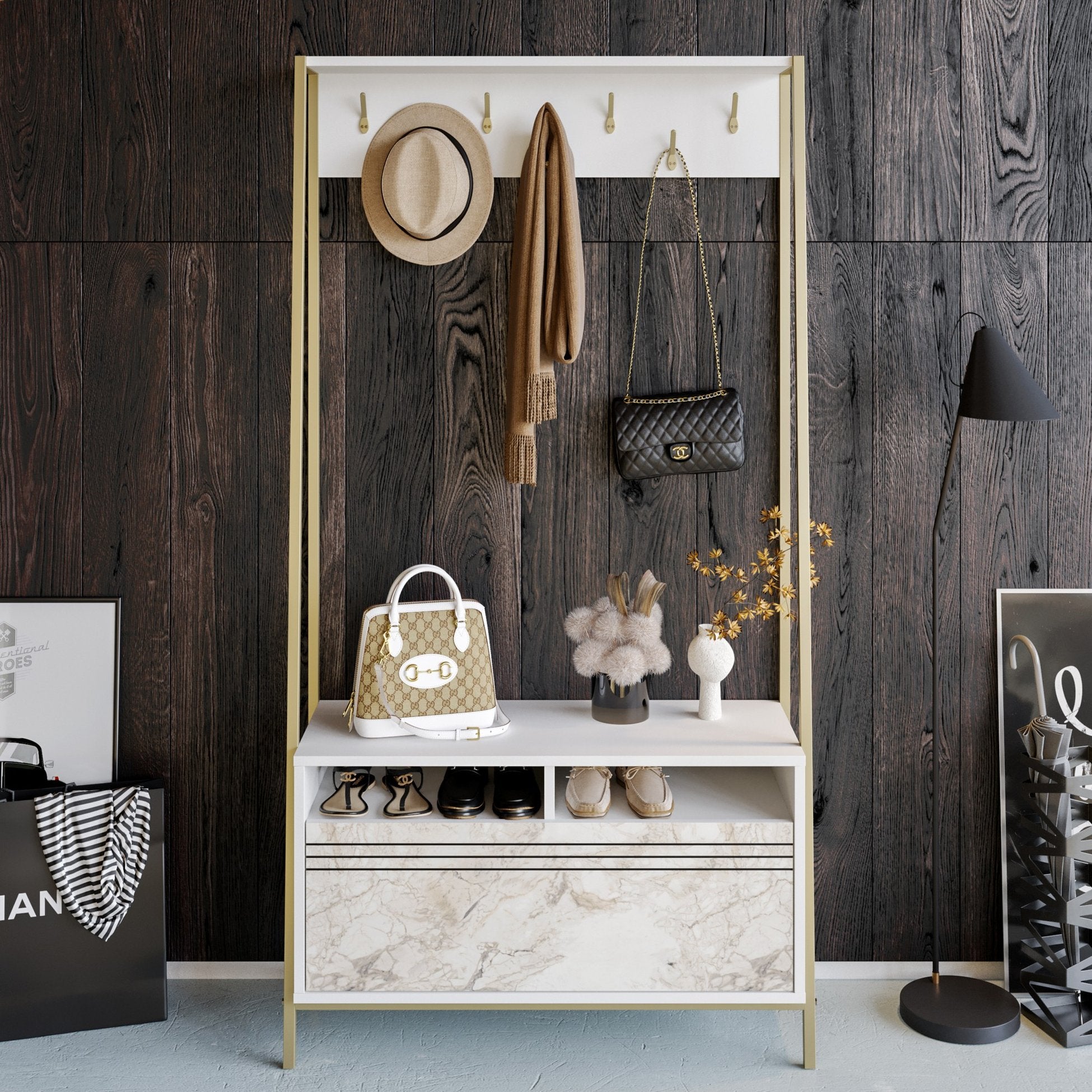 Support d'entrée Devin - White