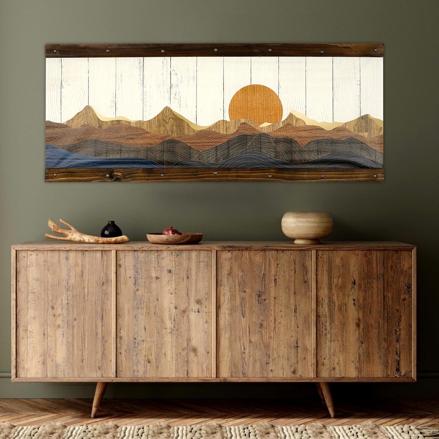 Peinture mdf encadrée décorative TAHDER002