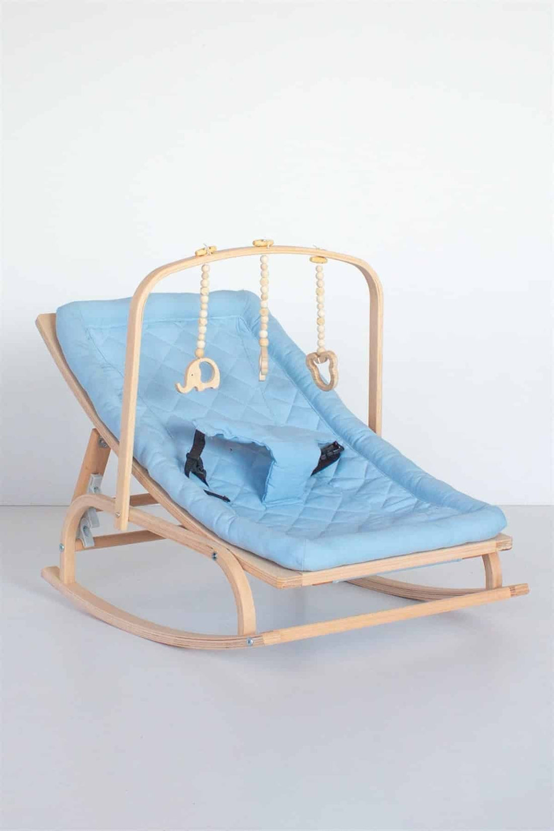Transat bébé bois ajustable + Avec 3 jouet en bois