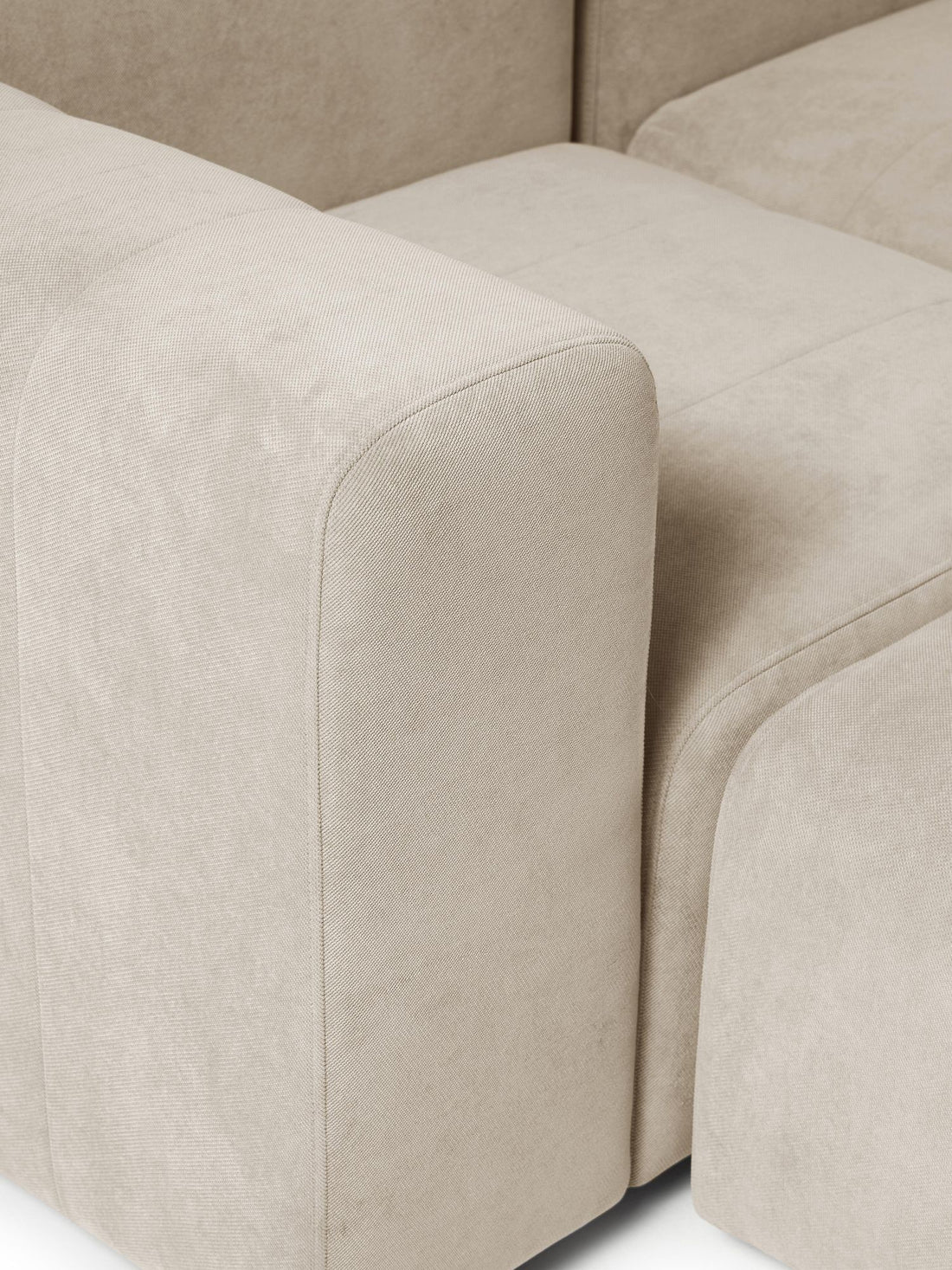 Canapé modulable 4 places en tissu avec pouf Pietro