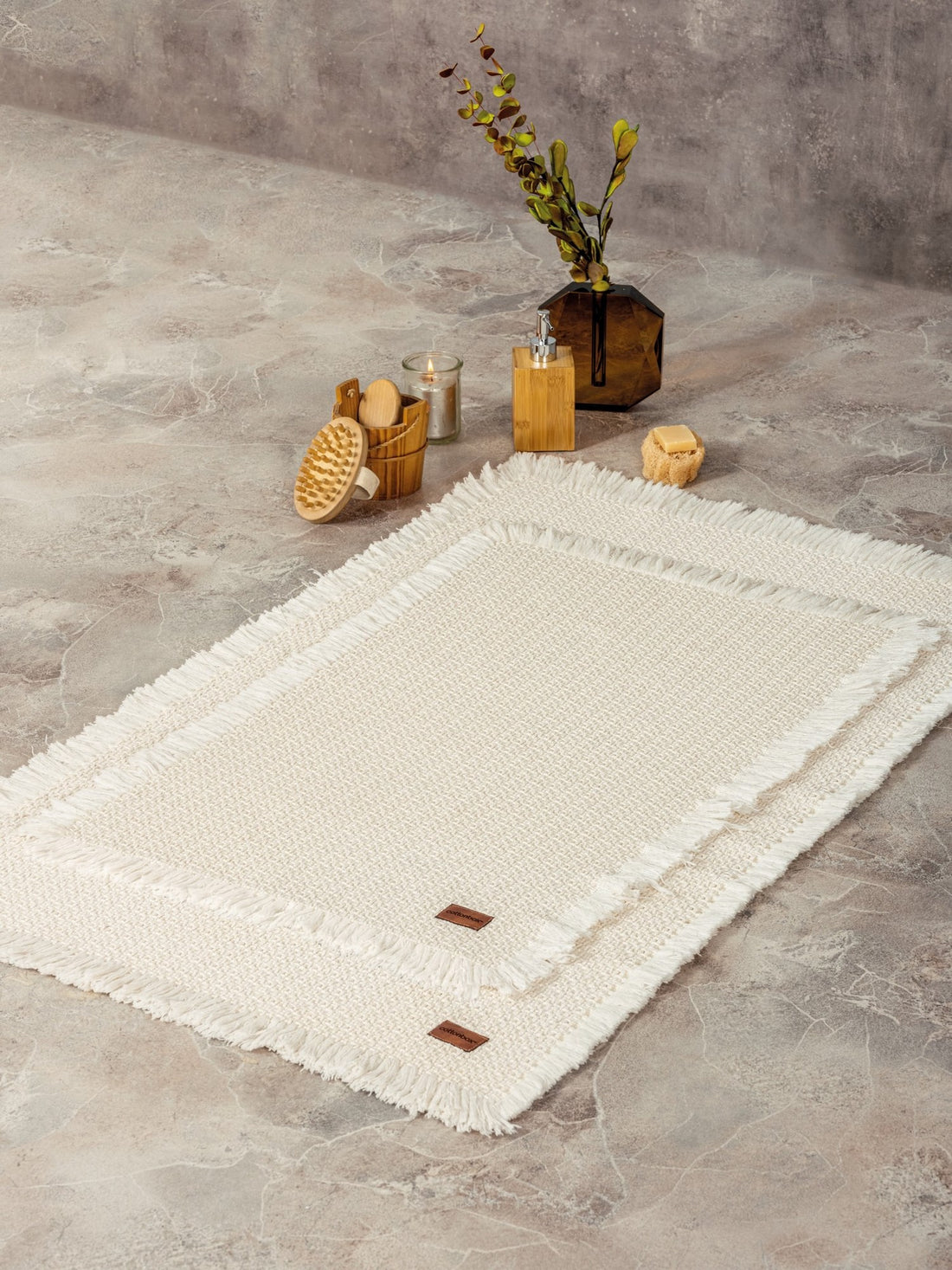 Ensemble de bain (2 pièces) Bath Rug - Cream