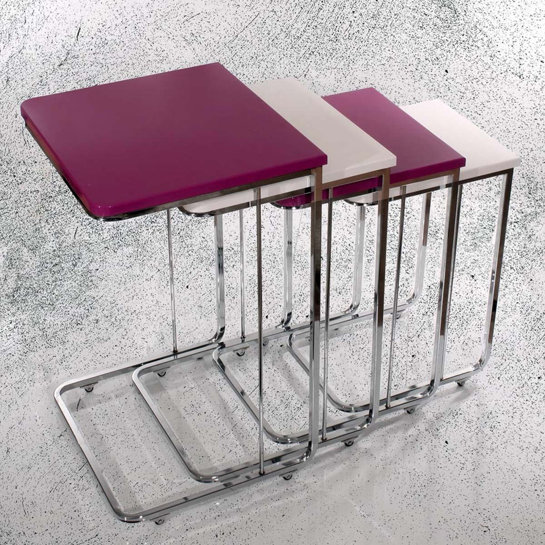 Vegas Table Gigognes Blanc Violet