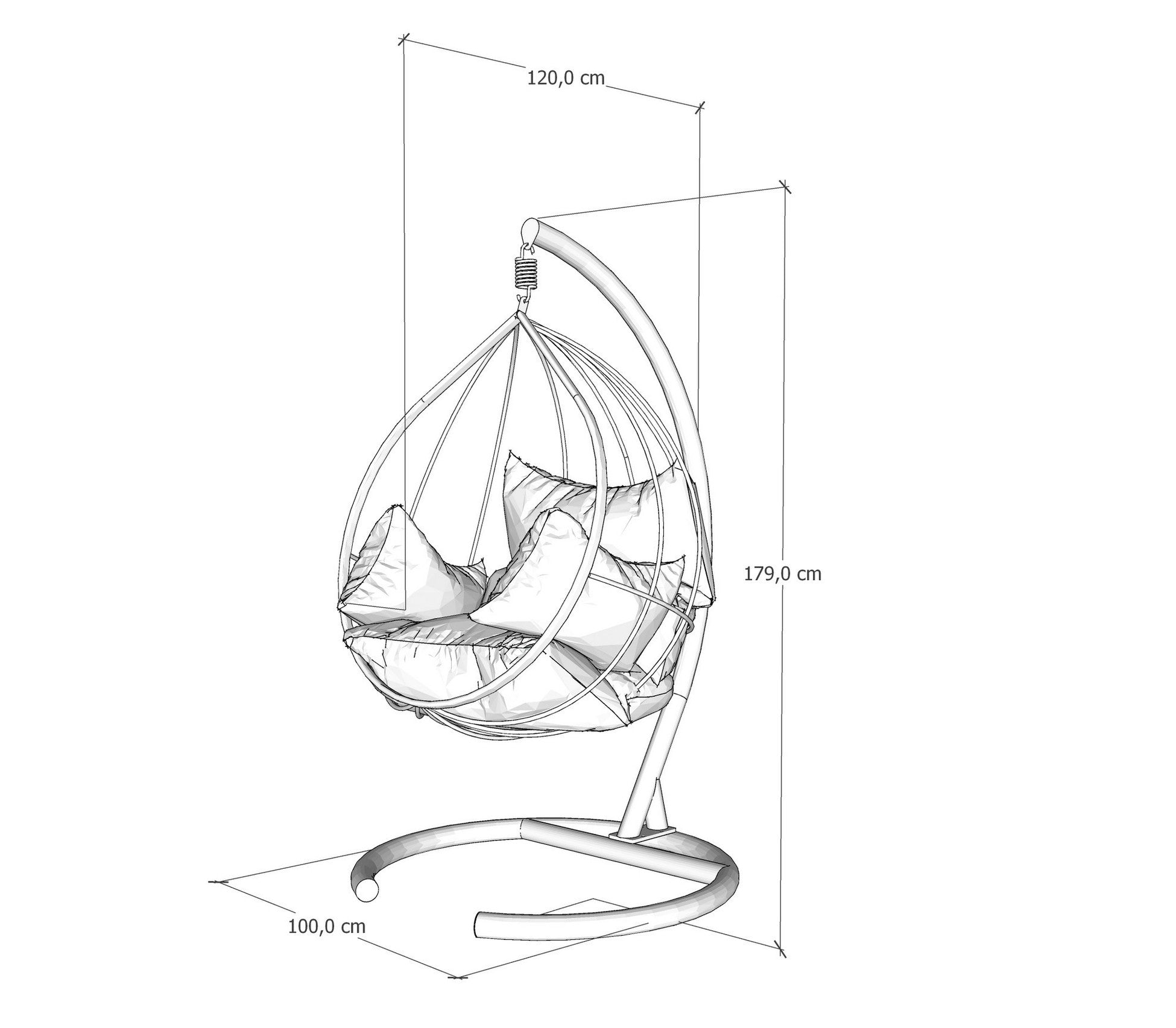 Chaise de balançoire unique de jardin Mavera - White, Anthracite
