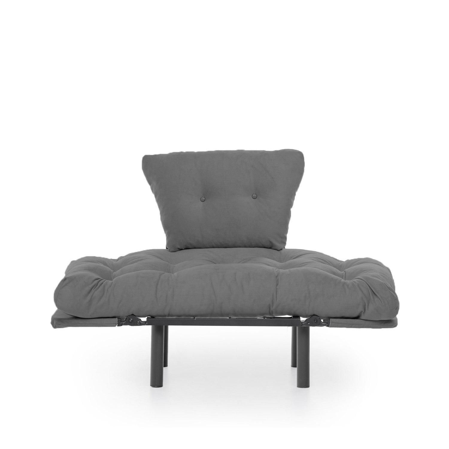 Canapé 2 places transformable en lit tissu Gris v2 Nitta155 cm