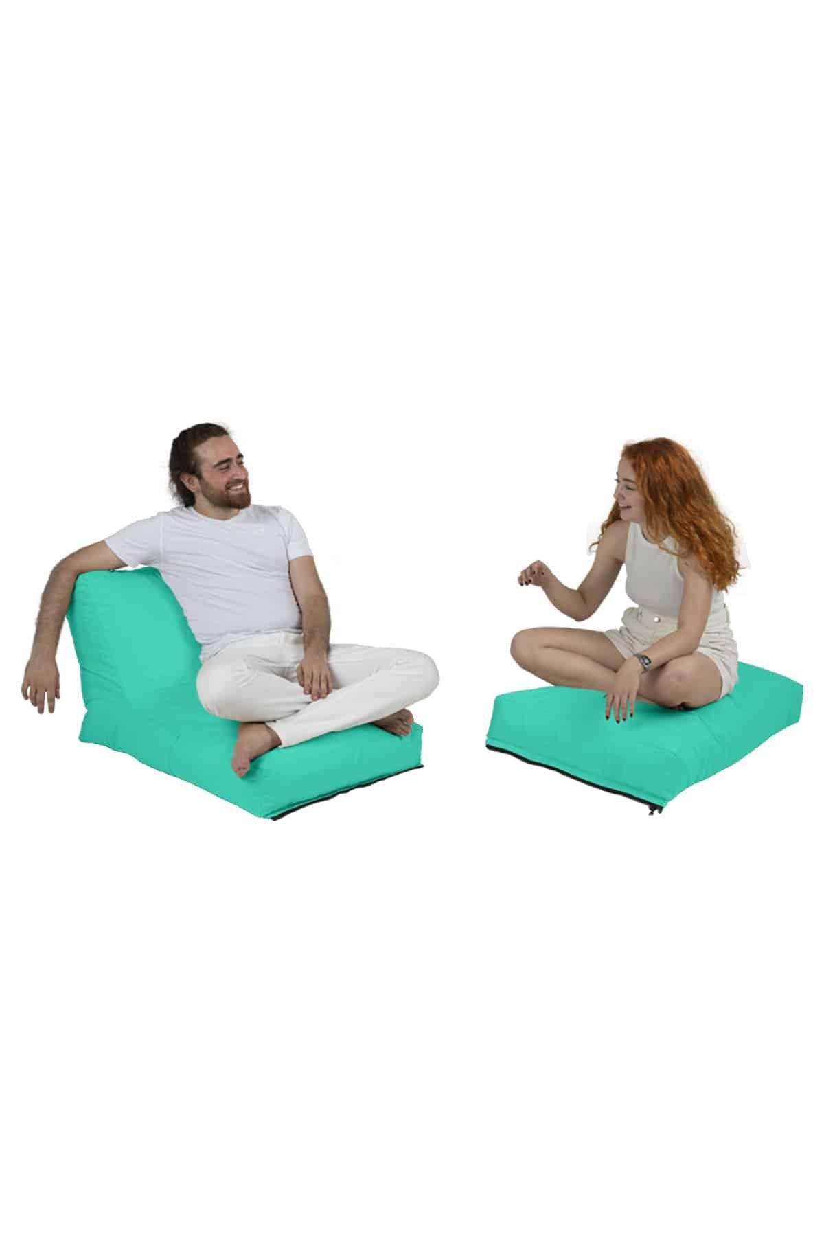 Siesta Pouf convertible / coussin de sol Bleu vert