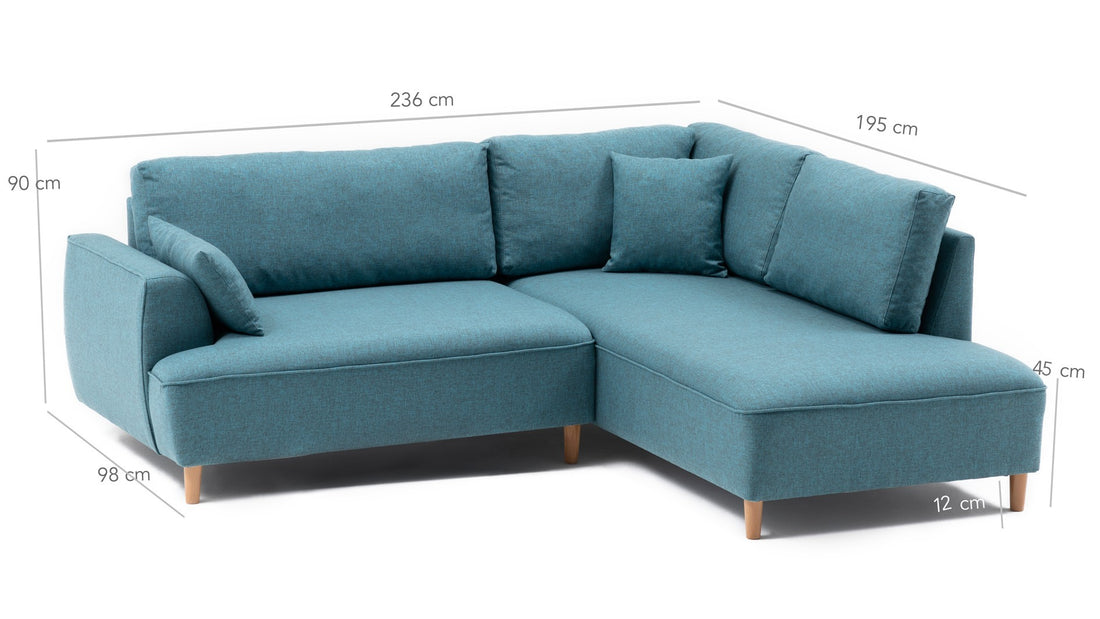 Canapé d'angle Felix Extra Soft Corner Sofa Right - Turquoise