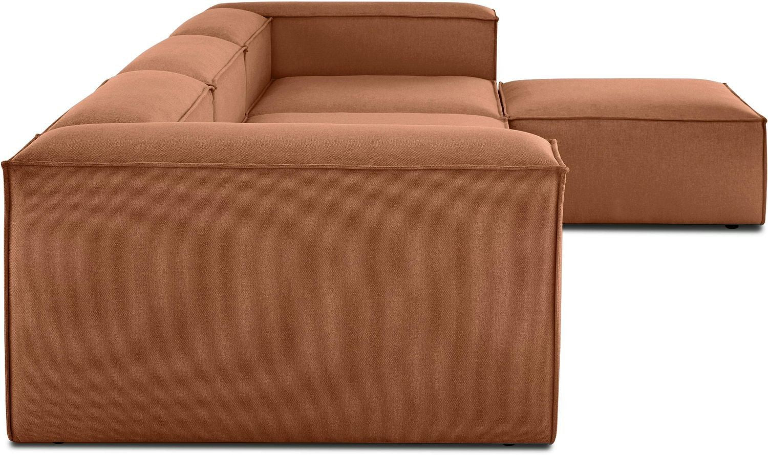 Canapé modulable 4 places en Lin avec pouf Frid