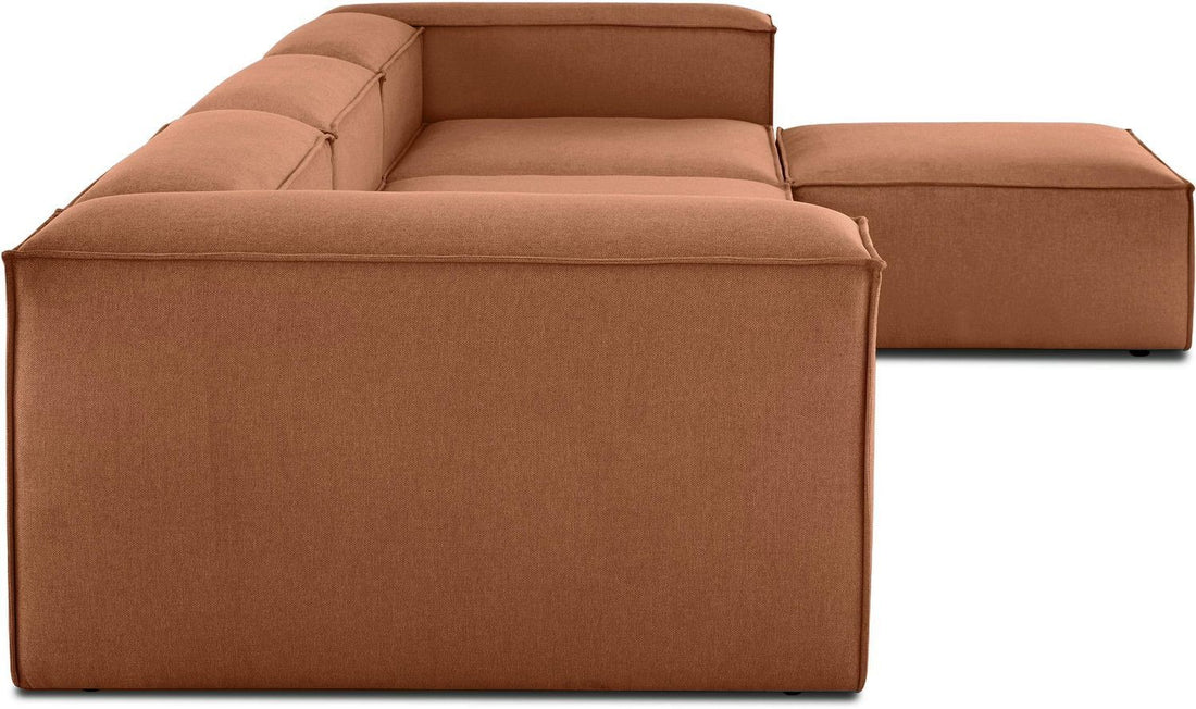 Canapé modulable 4 places en Lin avec pouf Frid
