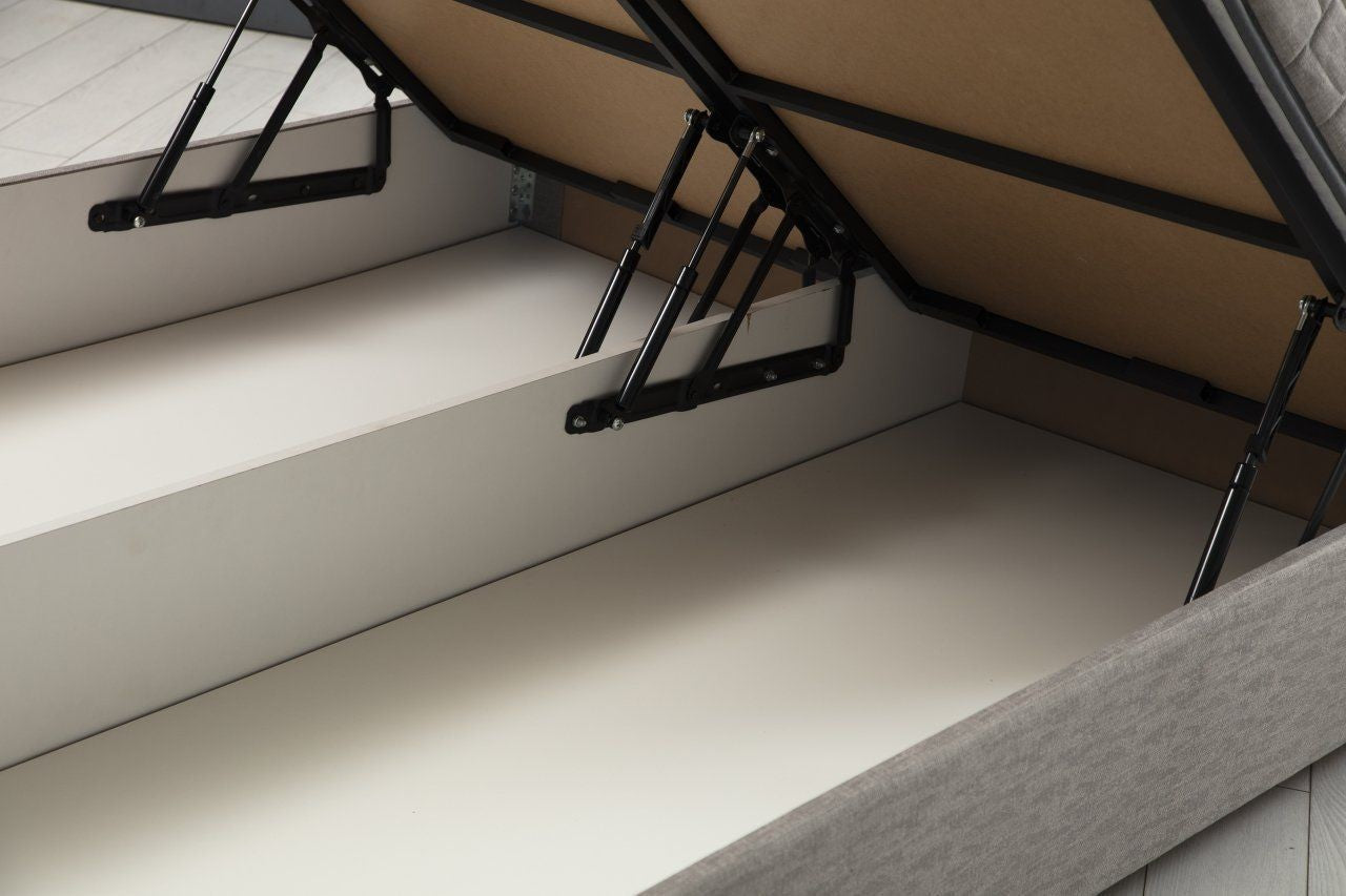 Base de lit double et tête de lit Motya 150 x 200 - Light Grey