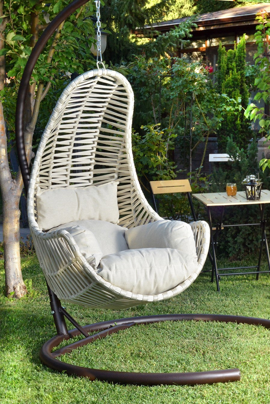 Chaise de balançoire unique de jardin Kule - Cream