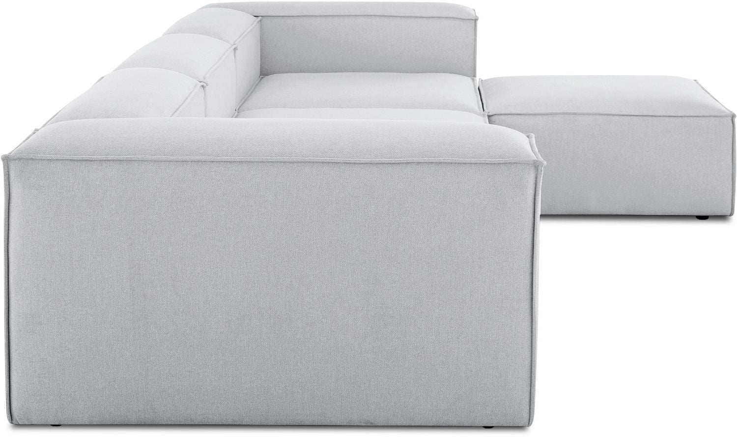 Canapé modulable 4 places en Lin avec pouf Frid