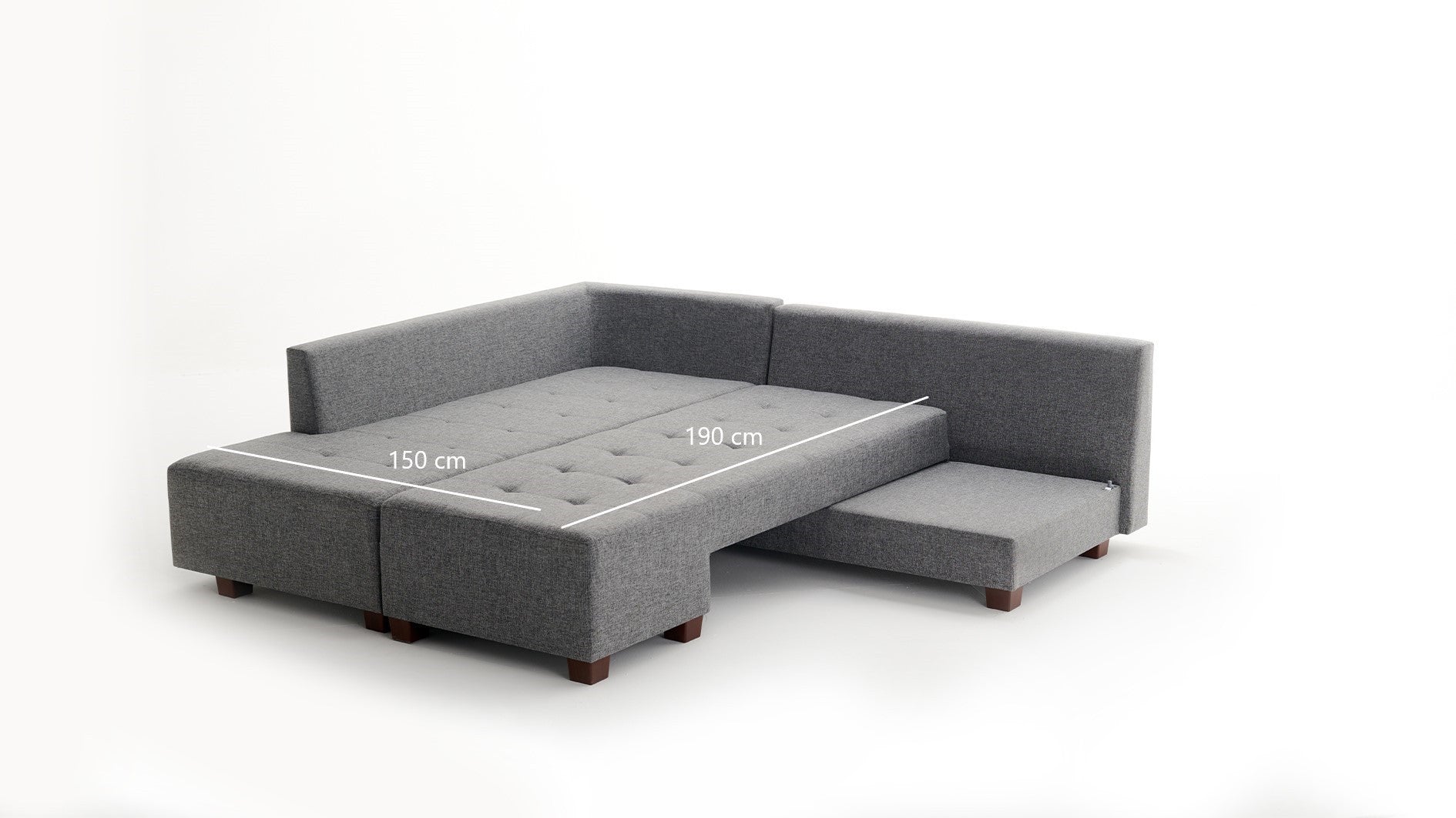 Canapé d'angle Manama Corner Sofa Bed Left - Grey