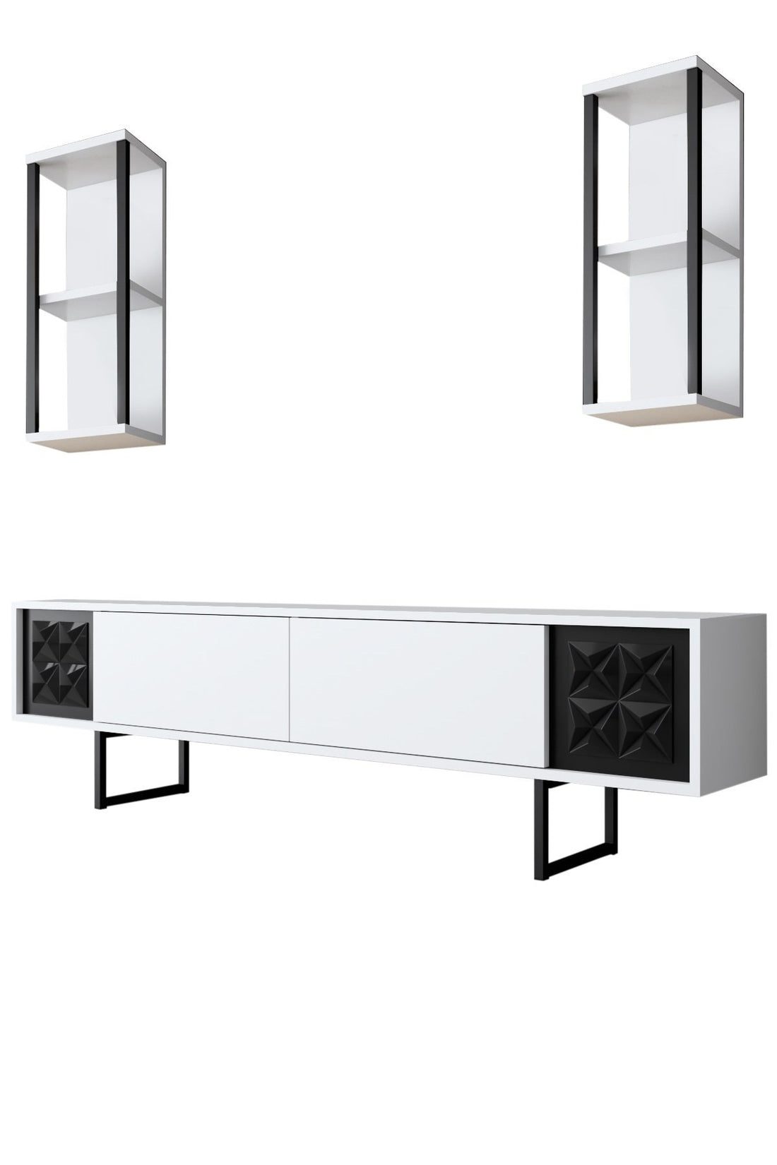Ensemble de meubles de salon Black Line Set - White, Black