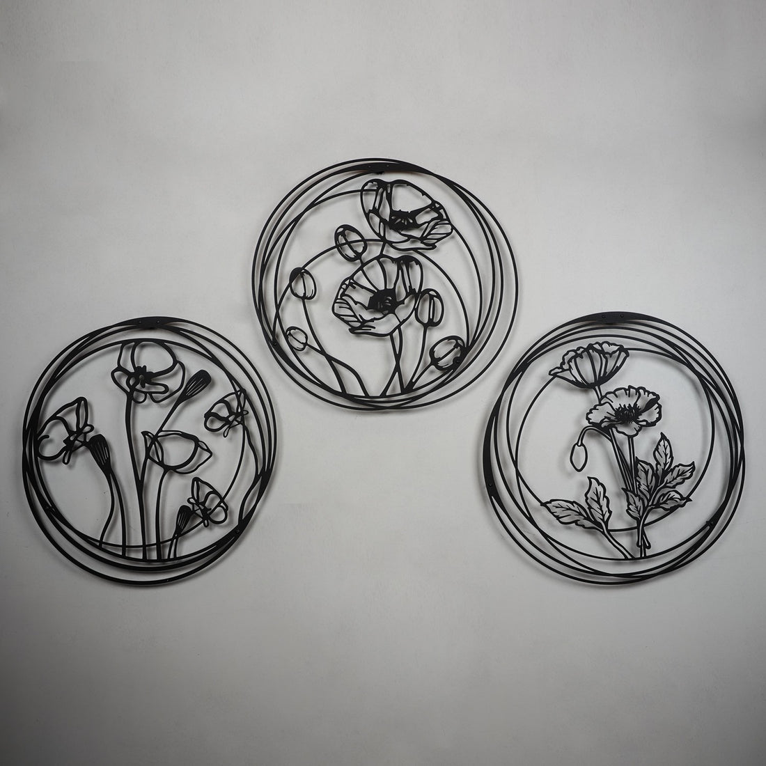 Accessoire mural en métal décoratif Poppy Flowers - APT356MS