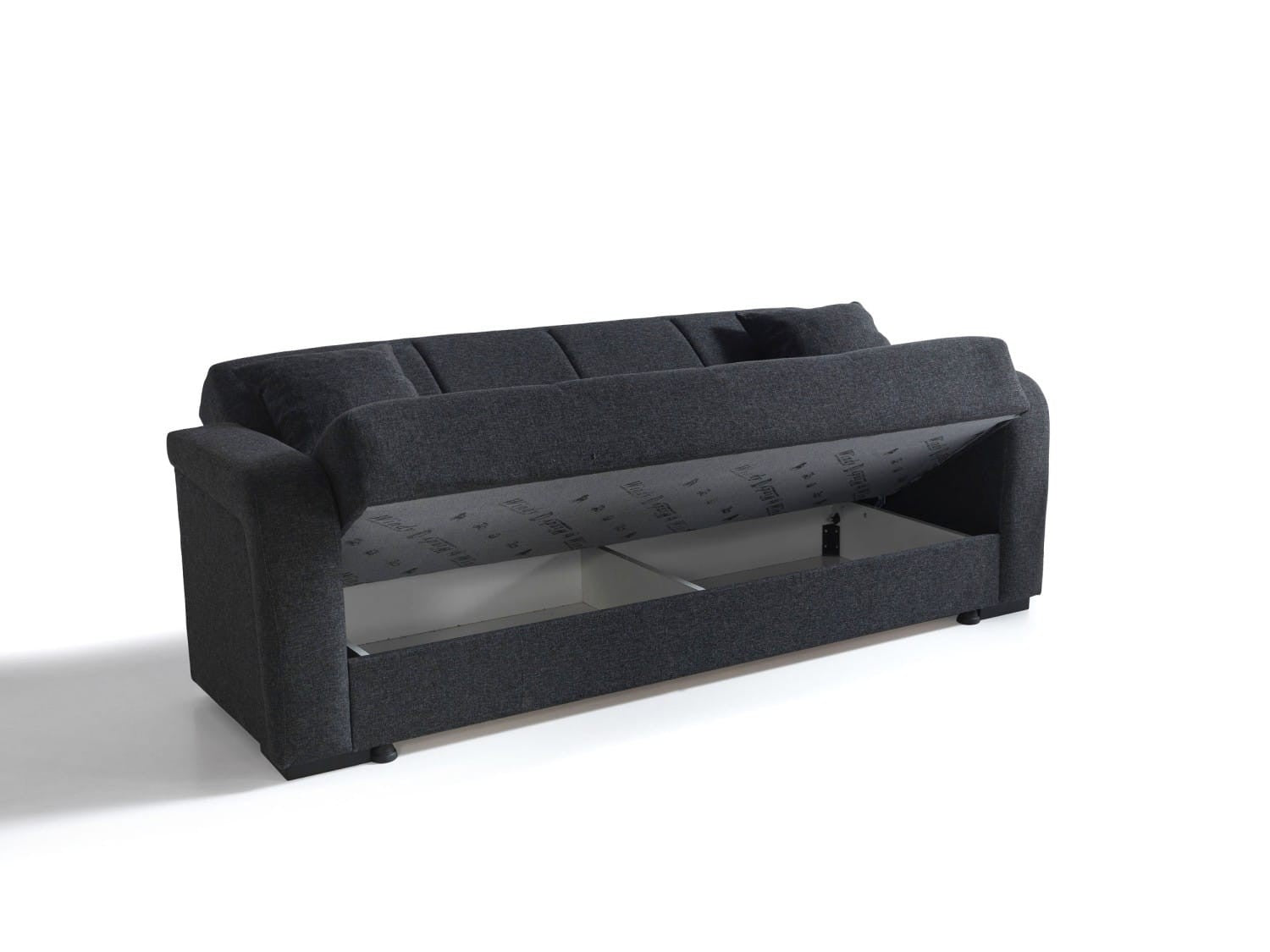 Roma canapé lit clic-clac 3 places avec coffre de rangement