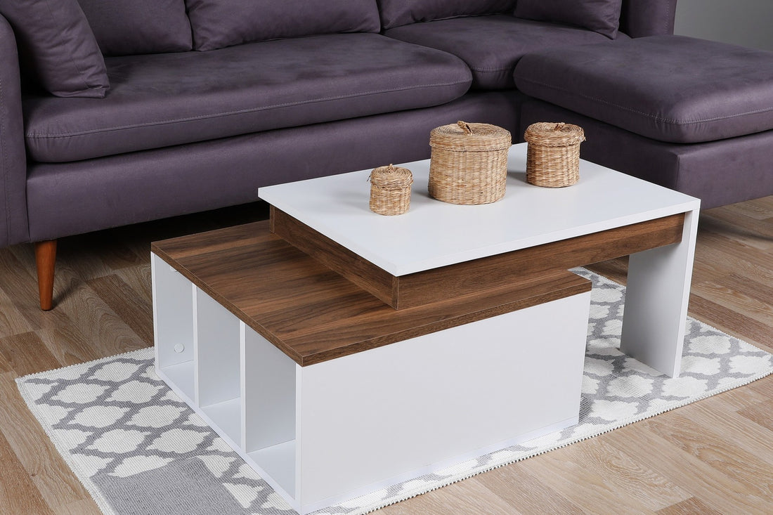 Table basse Kolarado - White, Wanut