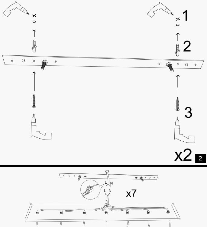 3 suspensions noires et cuivrées