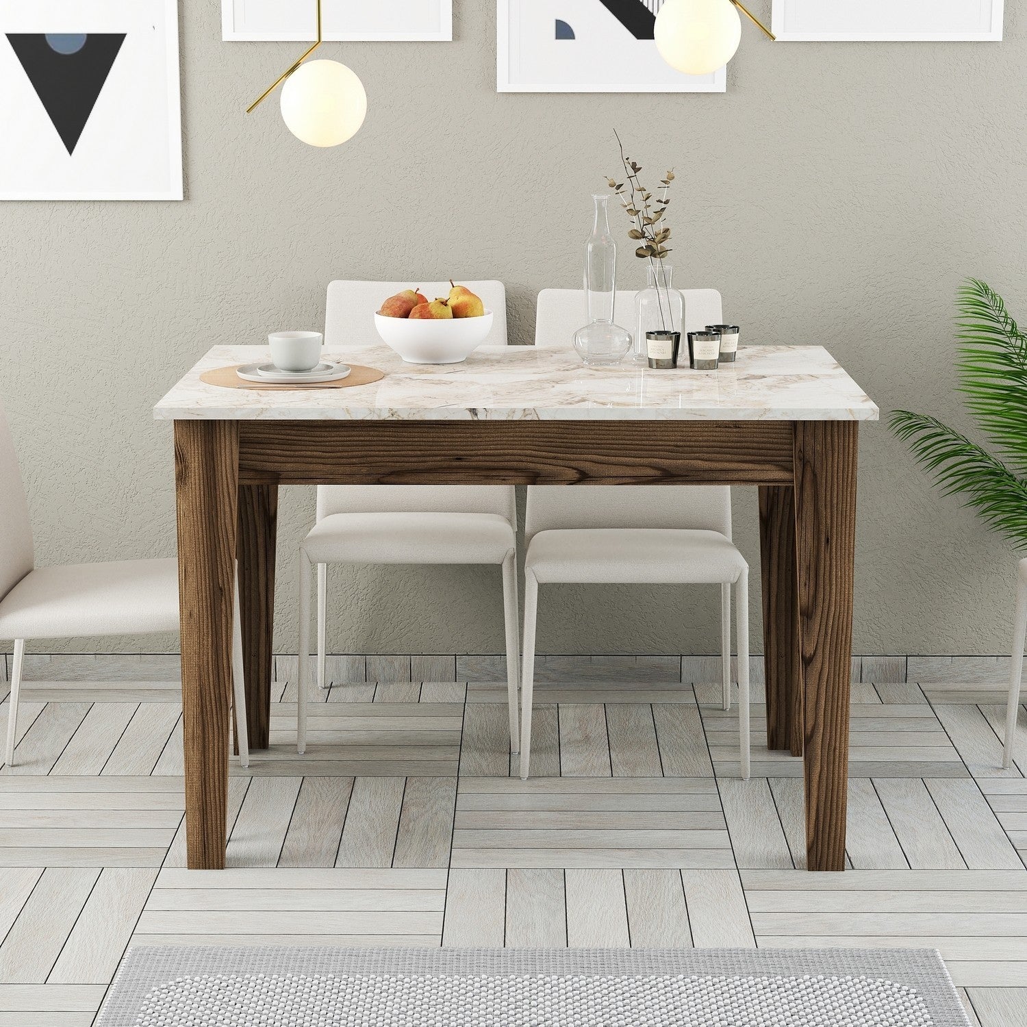 Table de cuisine Kiev 506 - Walnut, White