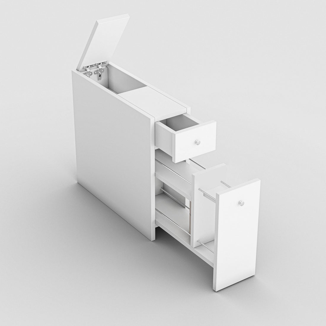 Rangement de salle de bain 1 porte et 2 tiroirs Calencia Bois Blanc