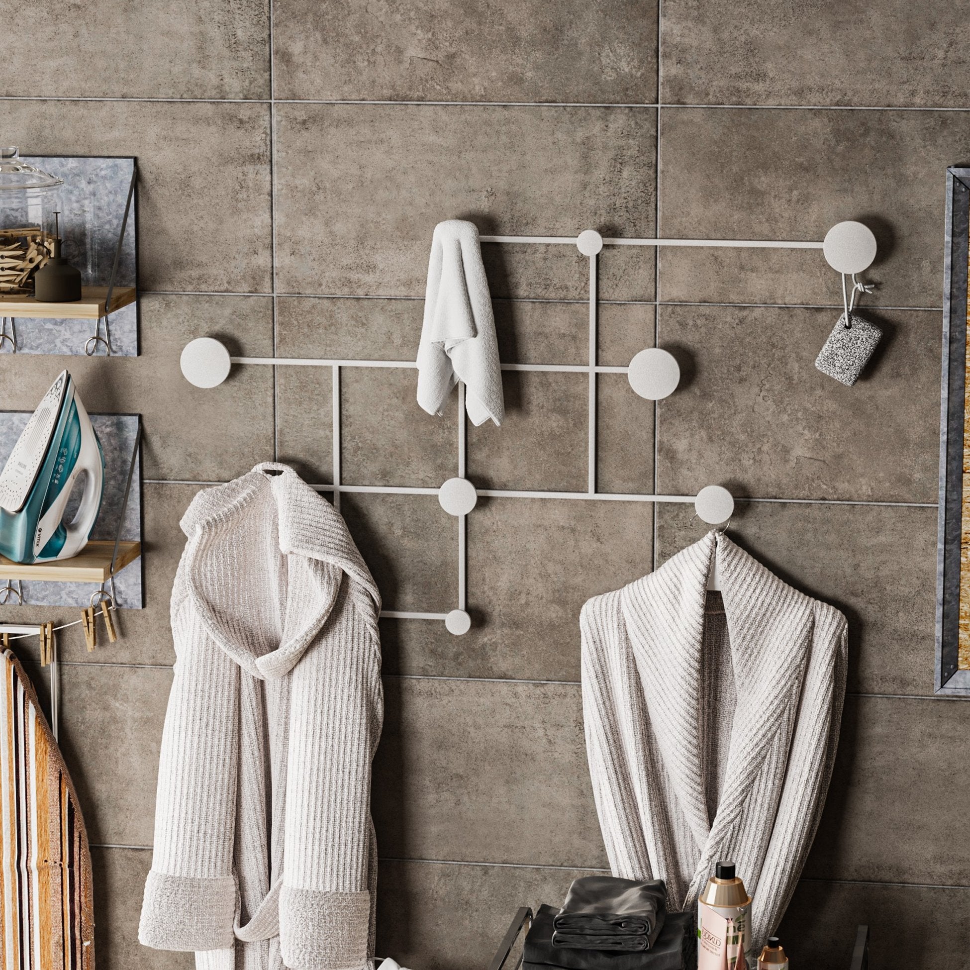 Crochet mural en métal Fatara-B