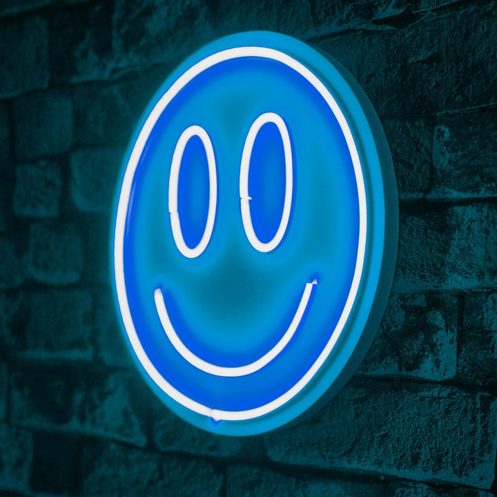 Éclairage LED en plastique décoratif Smiley - Blue