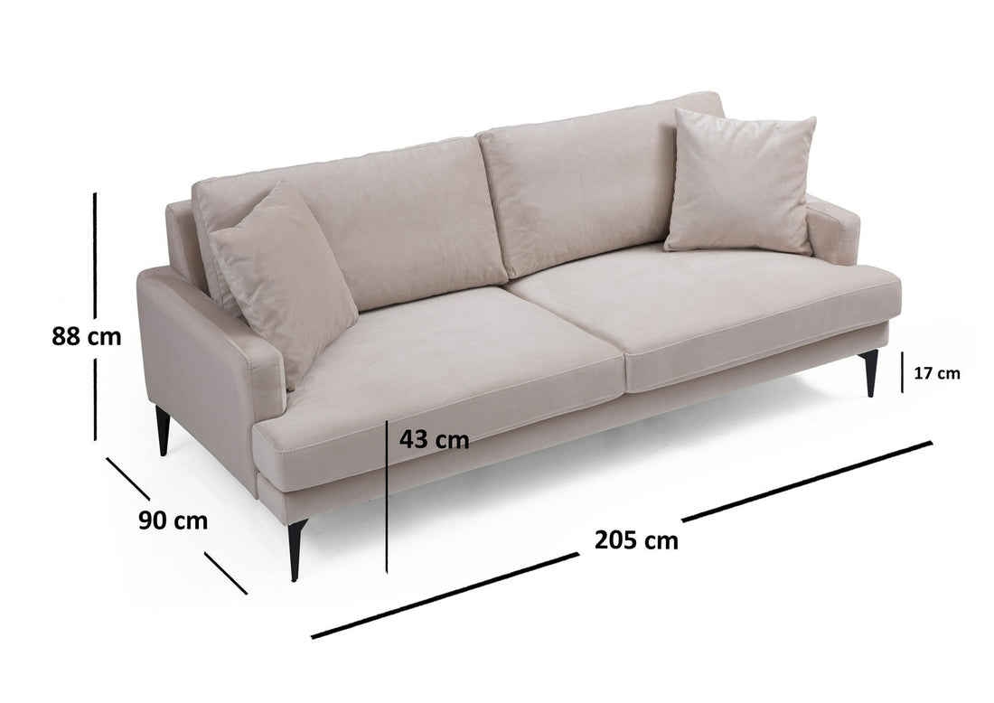 Canapé à 3 places Papira 3 Seater - Beige