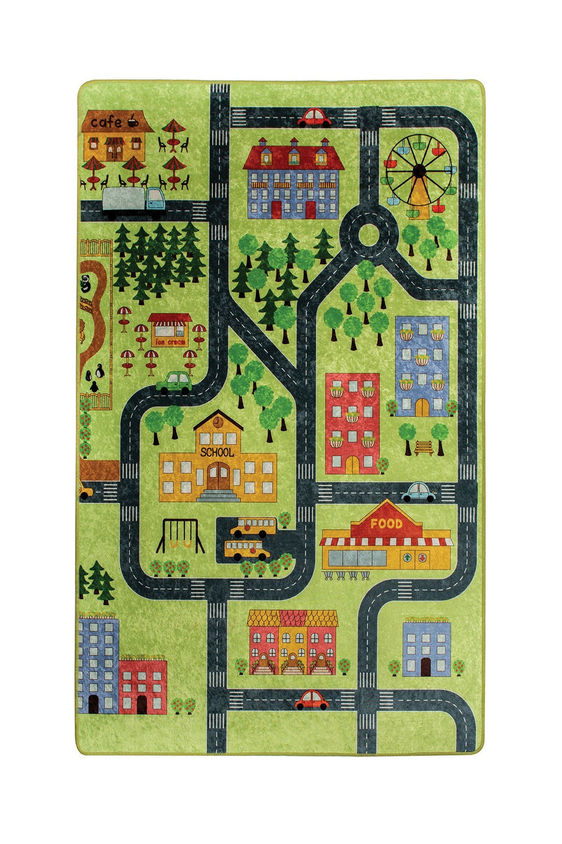 Tapis (140 x 190) Small Town - Green