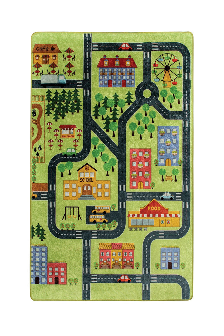 Tapis (140 x 190) Small Town - Green