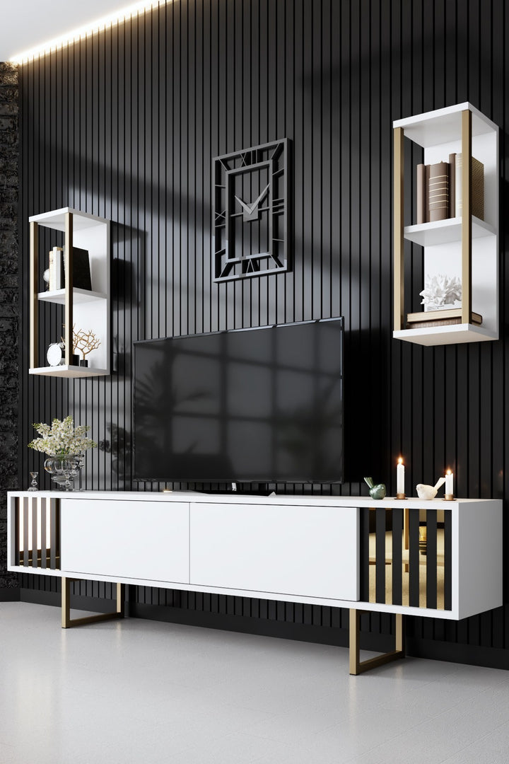 Ensemble de meubles de salon Gold Line - White, Gold