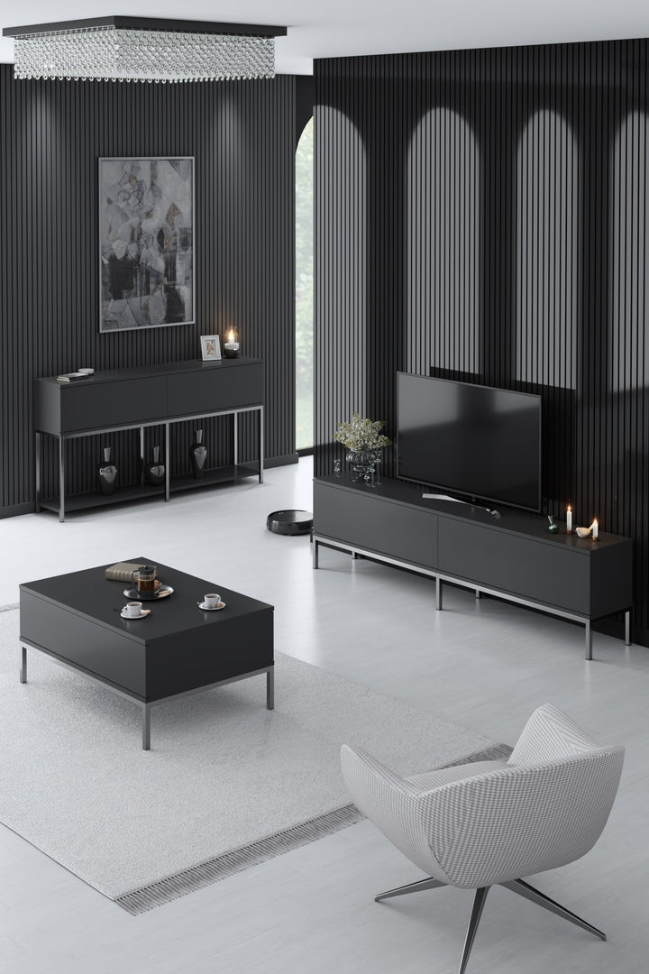 Ensemble de meubles de salon Lord - Anthracite, Silver
