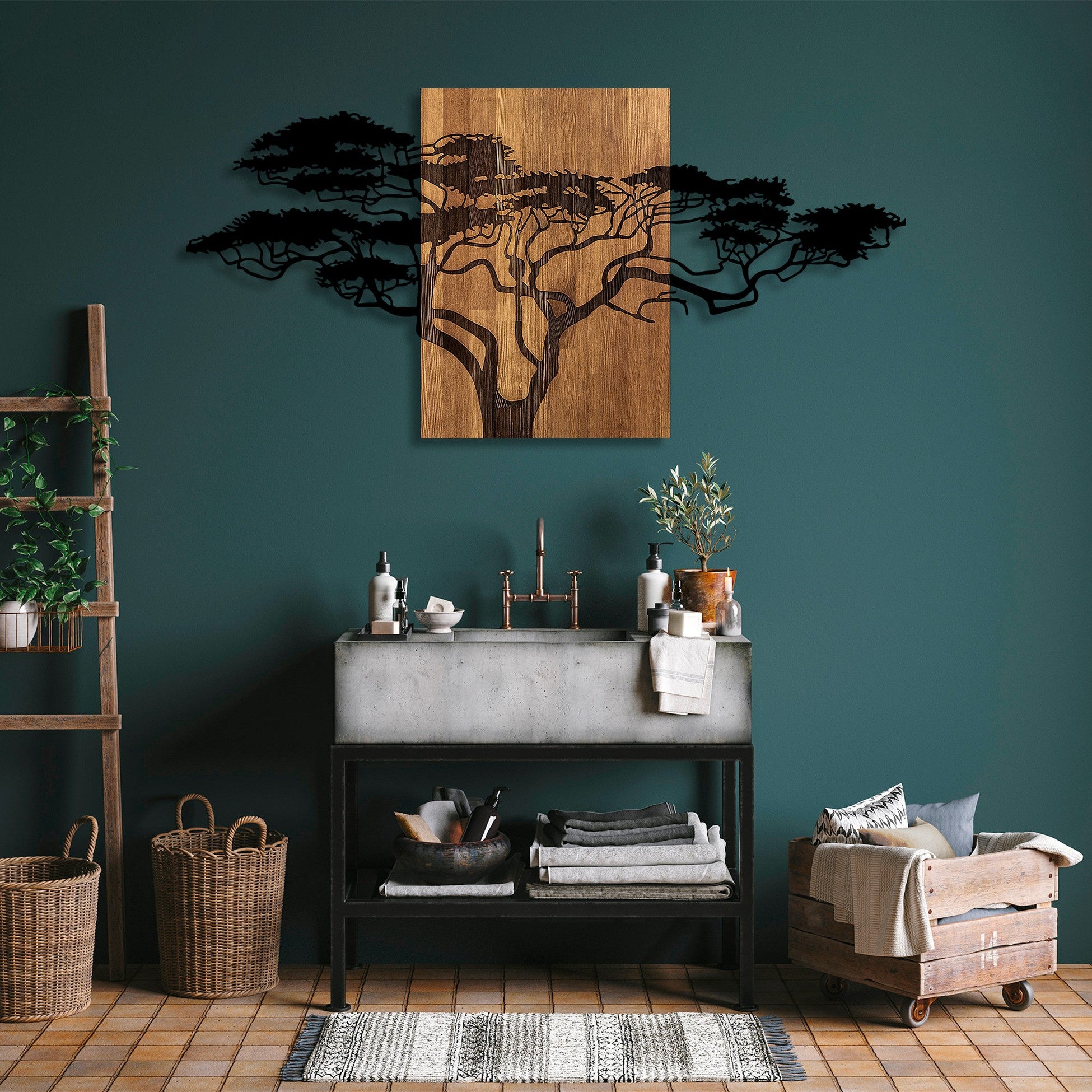 Accessoire mural en bois décoratif Acacia Tree - 329