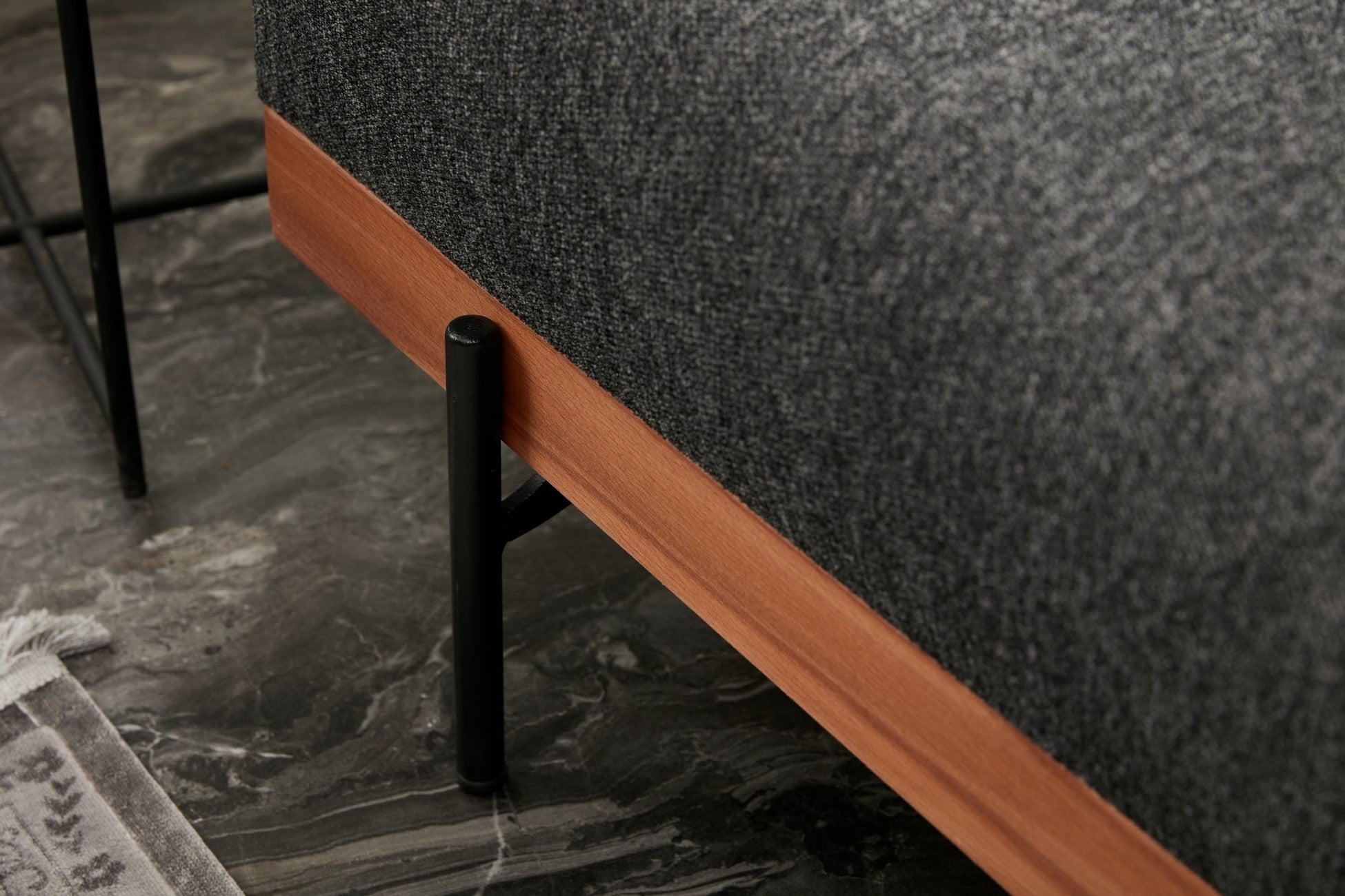 Canapé d'angle à gauche Liva Tissu Gris