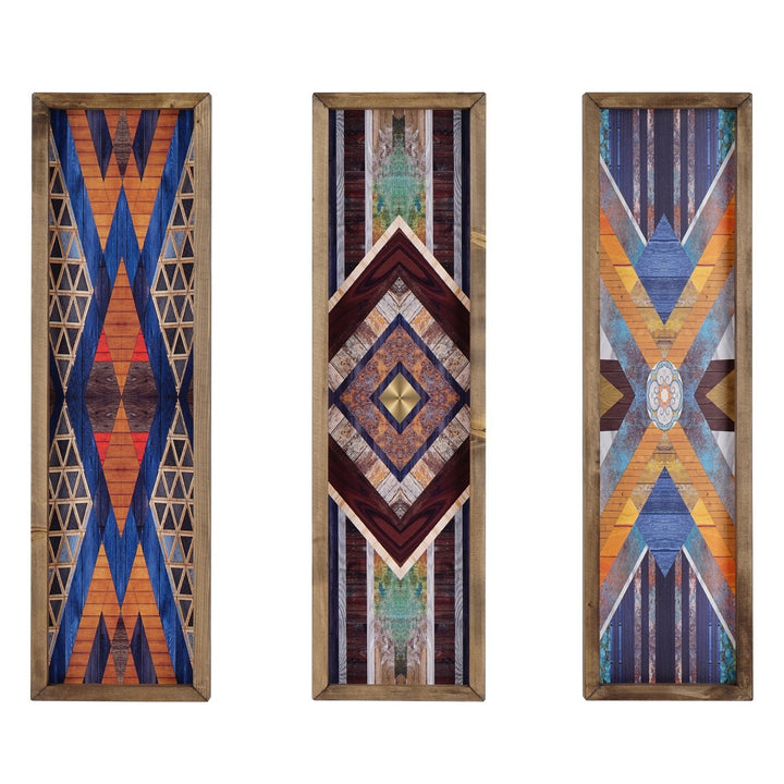 Peinture mdf encadrée décorative (3 pièces) TAH177