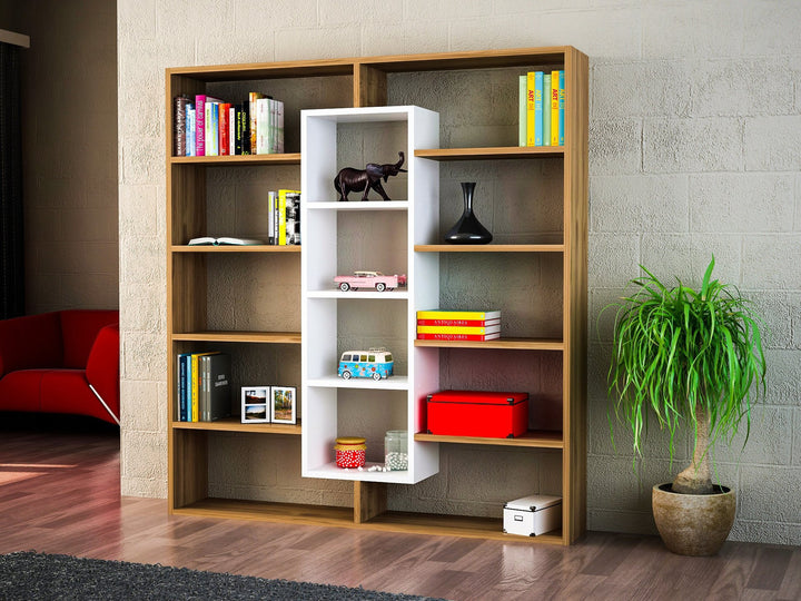 Étagère à livres Ample - Walnut, White