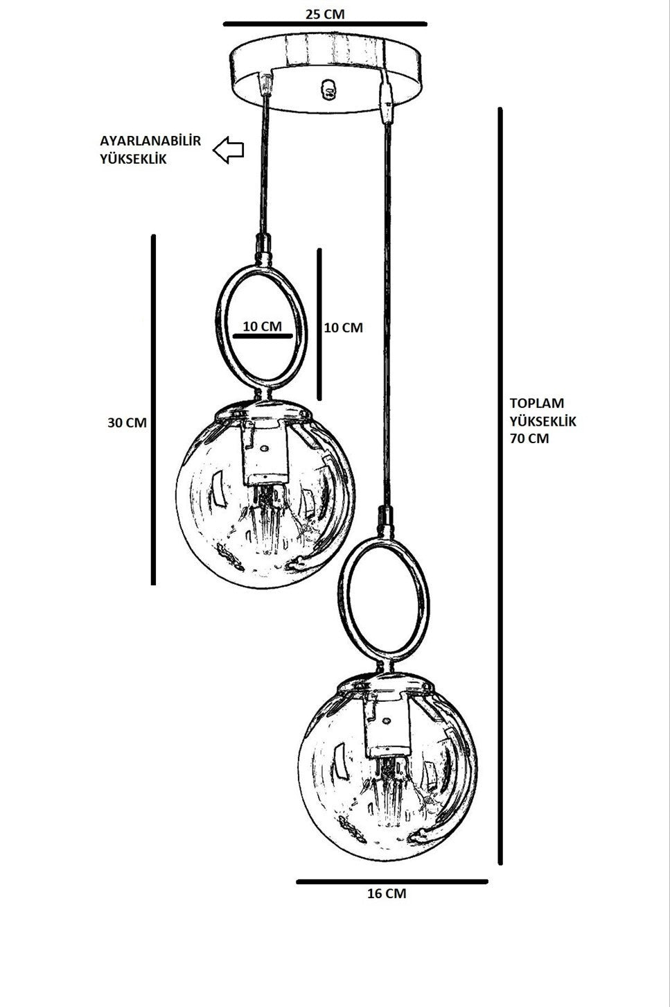 Lustre Morino Lampe à Suspension Antique avec 2 Plateaux et Verre Blanc