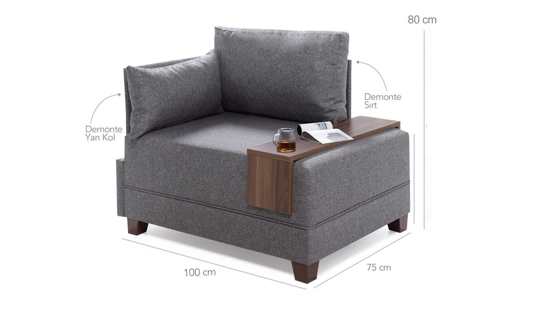 Canapé 1 place Fly Armchair Left - Grey