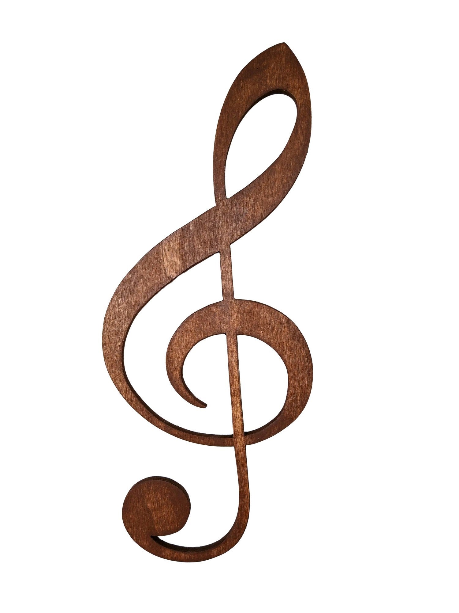 Accessoire mural décoratif en bois Treble Clef - Walnut