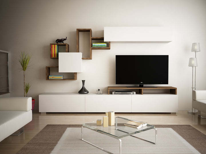 Unité de télévision Elit - White, Walnut