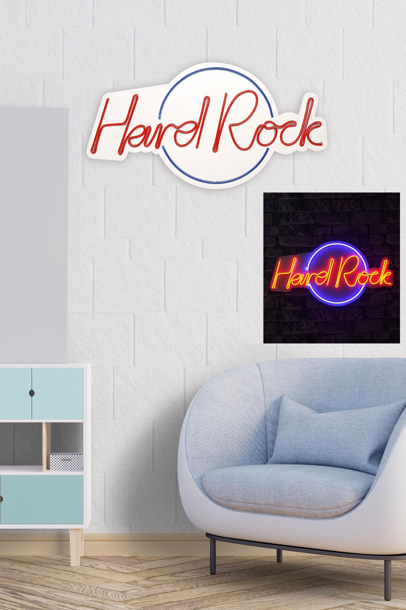 Éclairage LED en plastique décoratif Hard Rock - Blue, Red