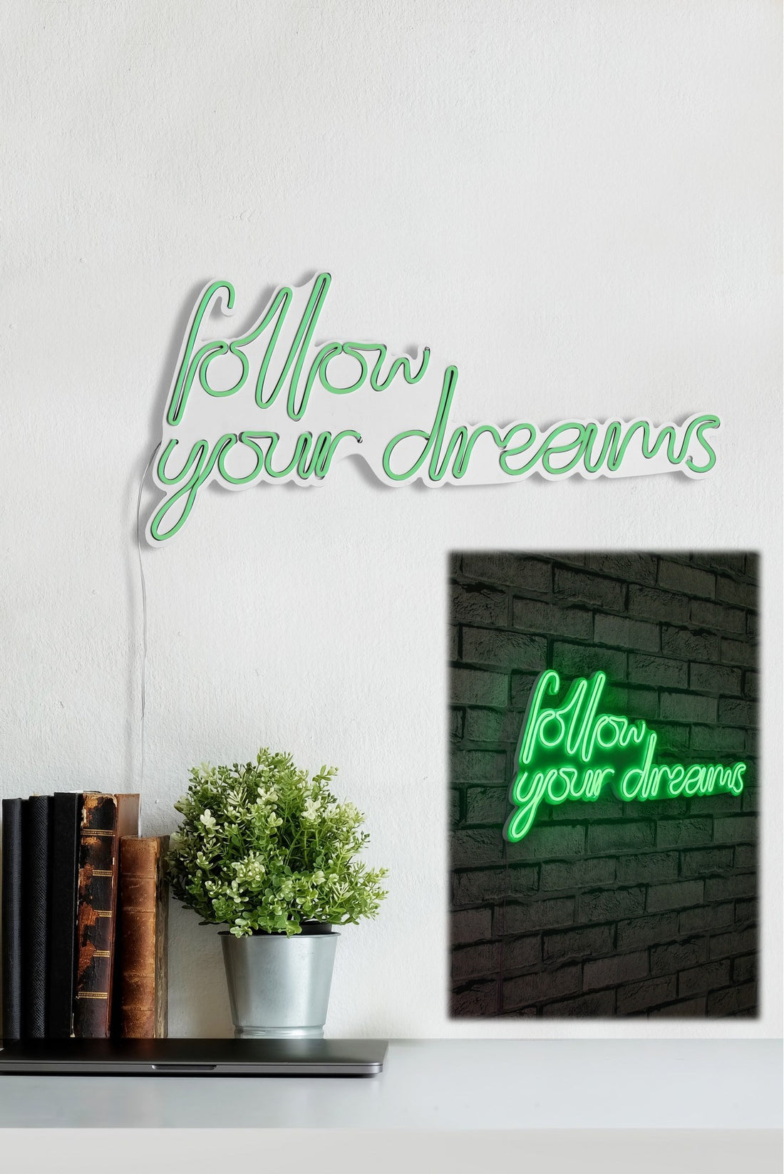 Éclairage LED en plastique décoratif Follow Your Dreams - Green